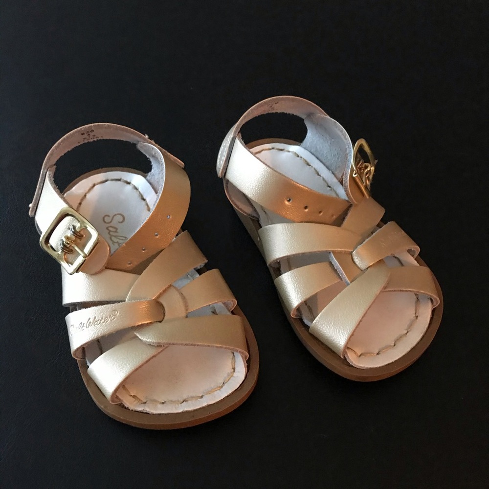 Toddler Size 4 Salt Water Sandals - Gold